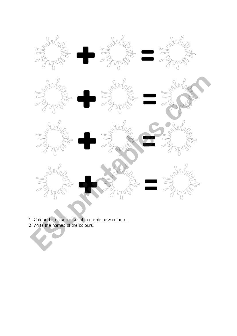 Color math worksheet