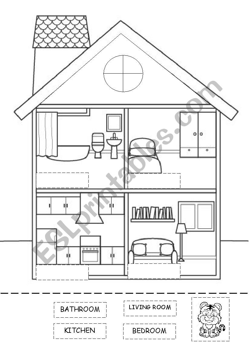 Parts House Worksheets Color Colour Kindergarten Preschool Activities 