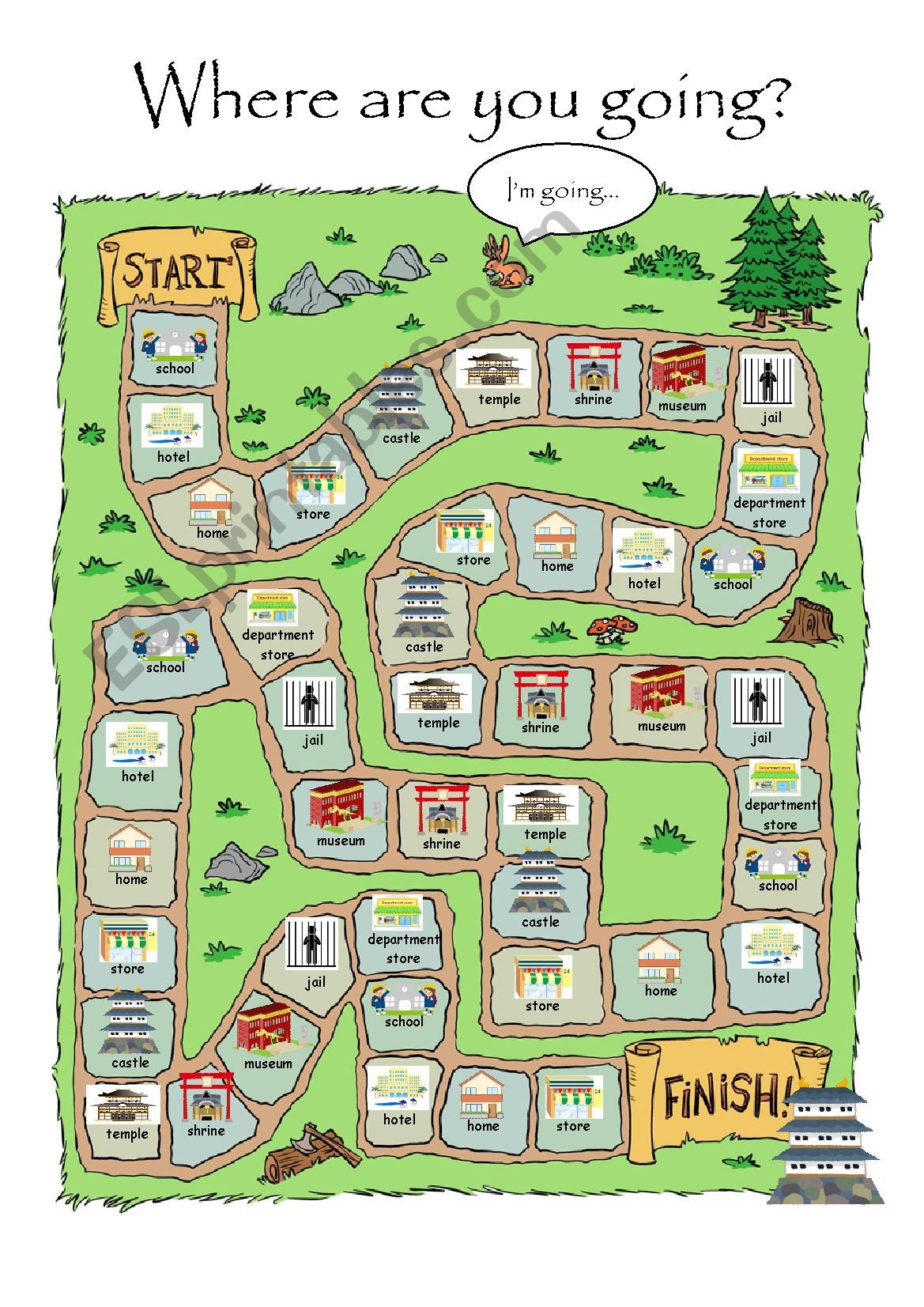 "I´m going to..." Board Game (Advanced) ESL worksheet by swervie23