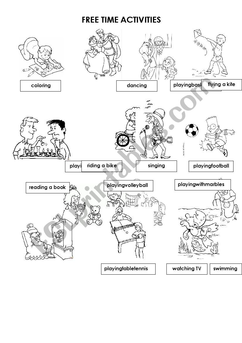 Free Time Activities worksheet