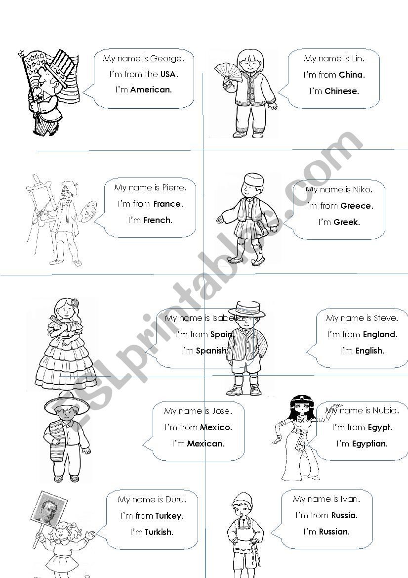 Countries and Nationalities worksheet