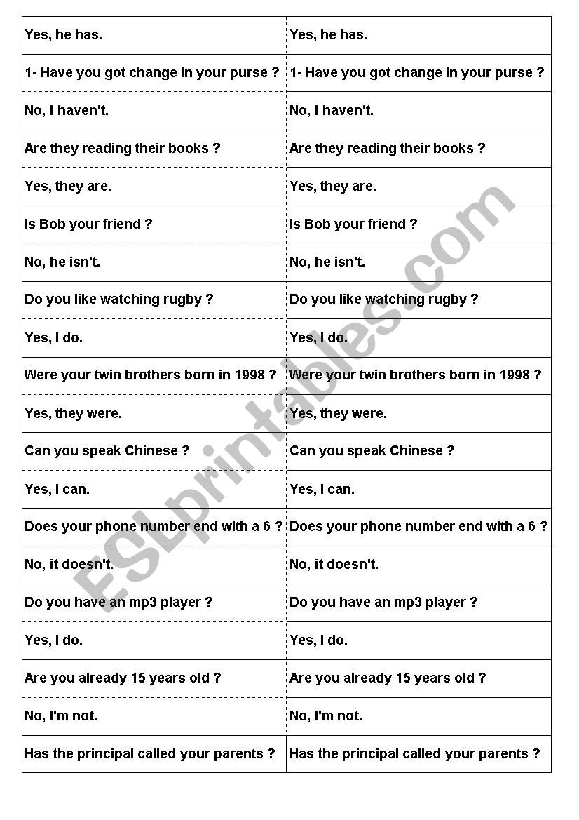 Loop of fury Short answers (dominoes)