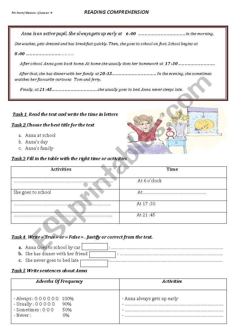 Daily Routines  worksheet