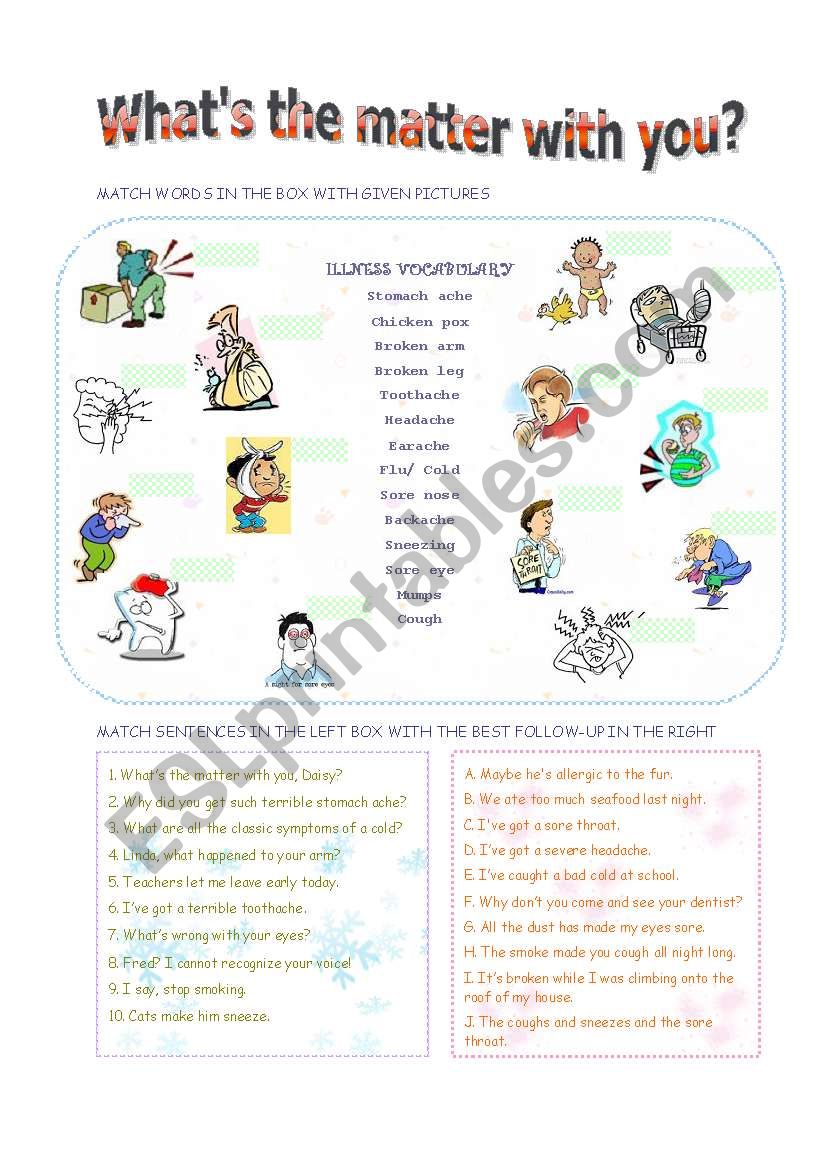 What´s the matter with you? ESL worksheet by mimika