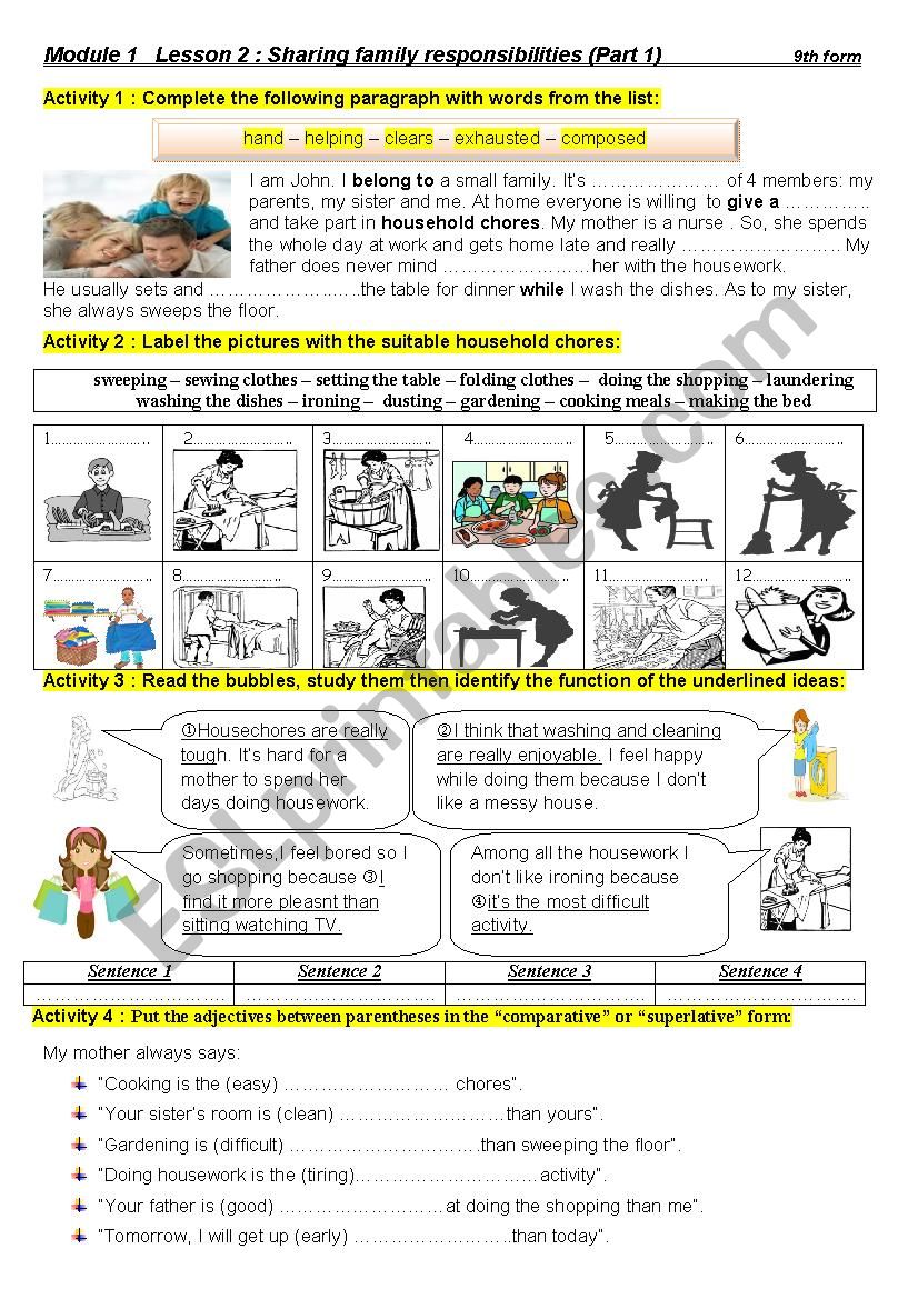 Sharing family responsibilities (Part 1)                      