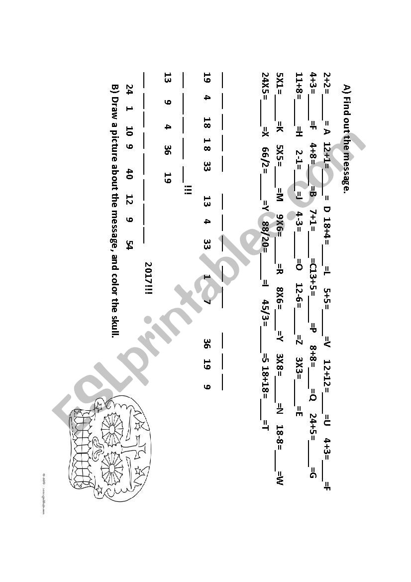 The day of the death worksheet