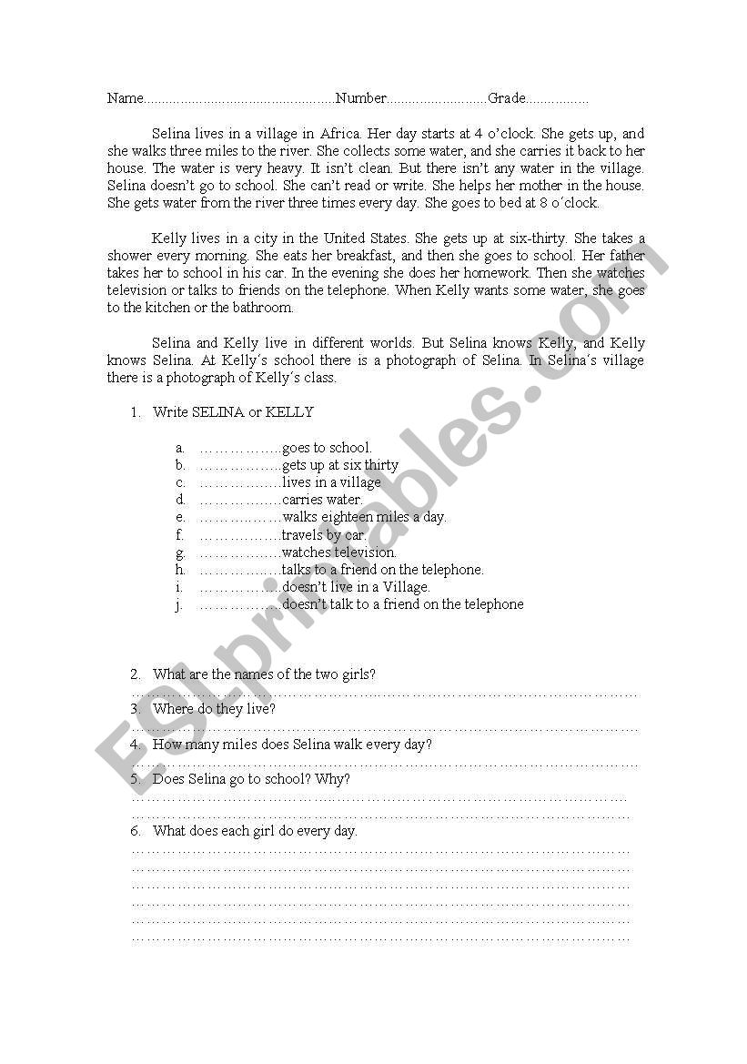 Simple present worksheet