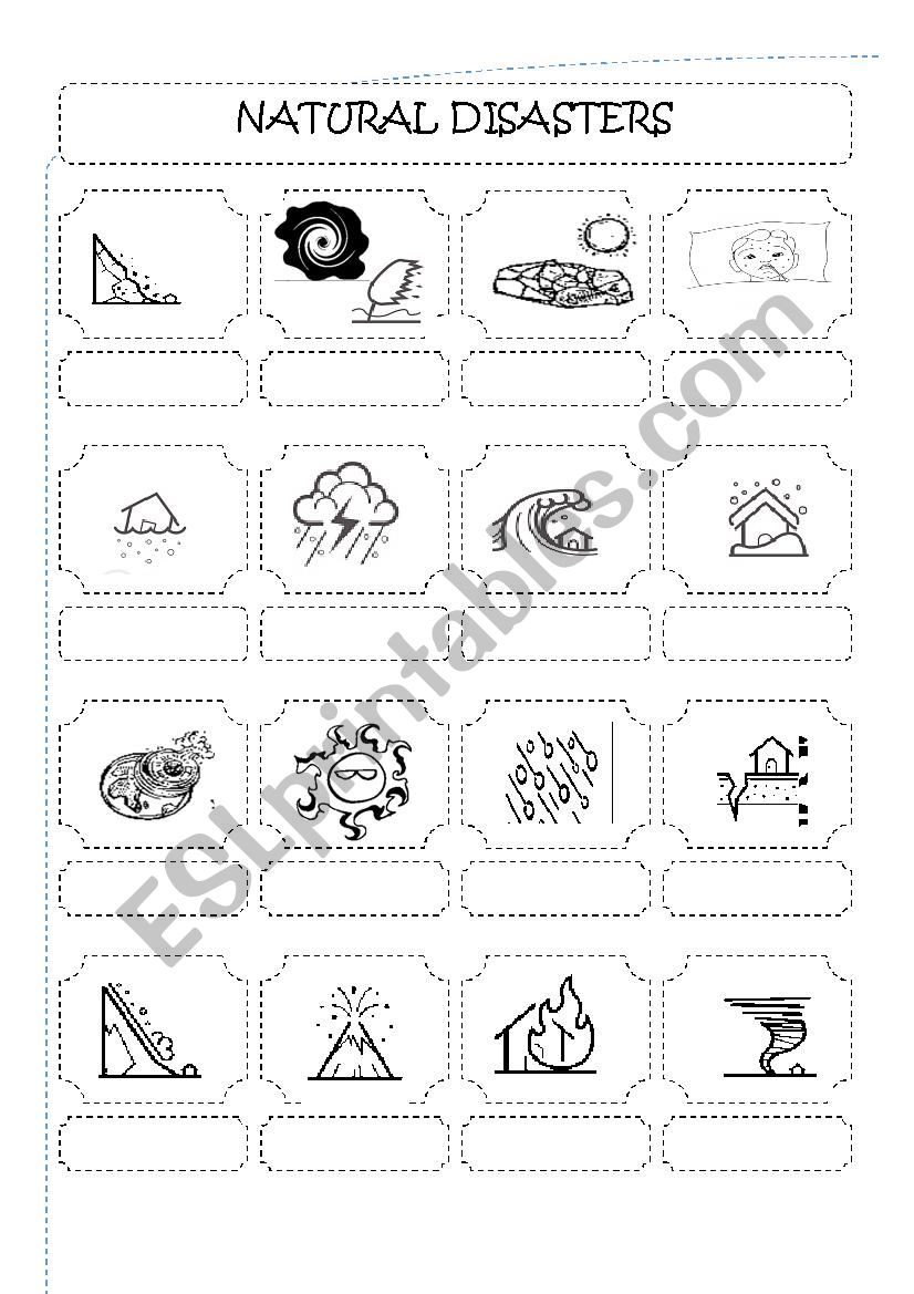 NATURAL DISASTERS worksheet