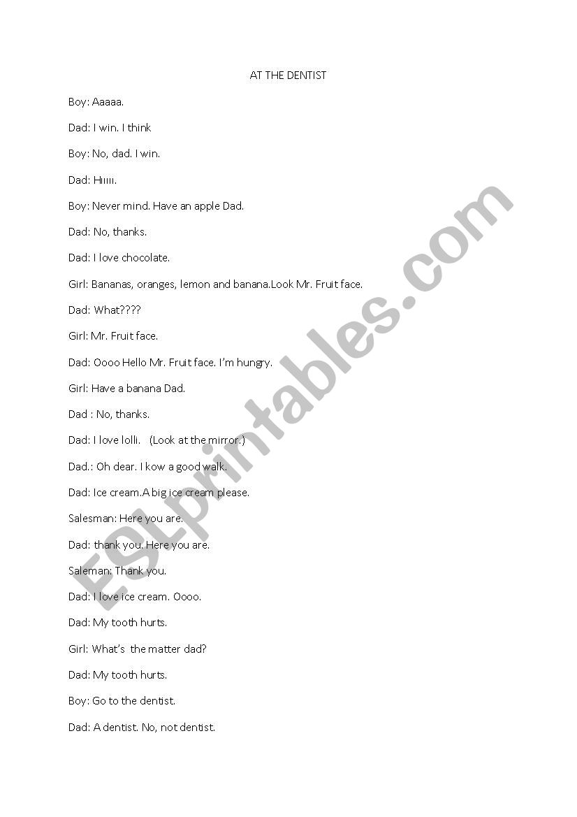 role playing worksheet