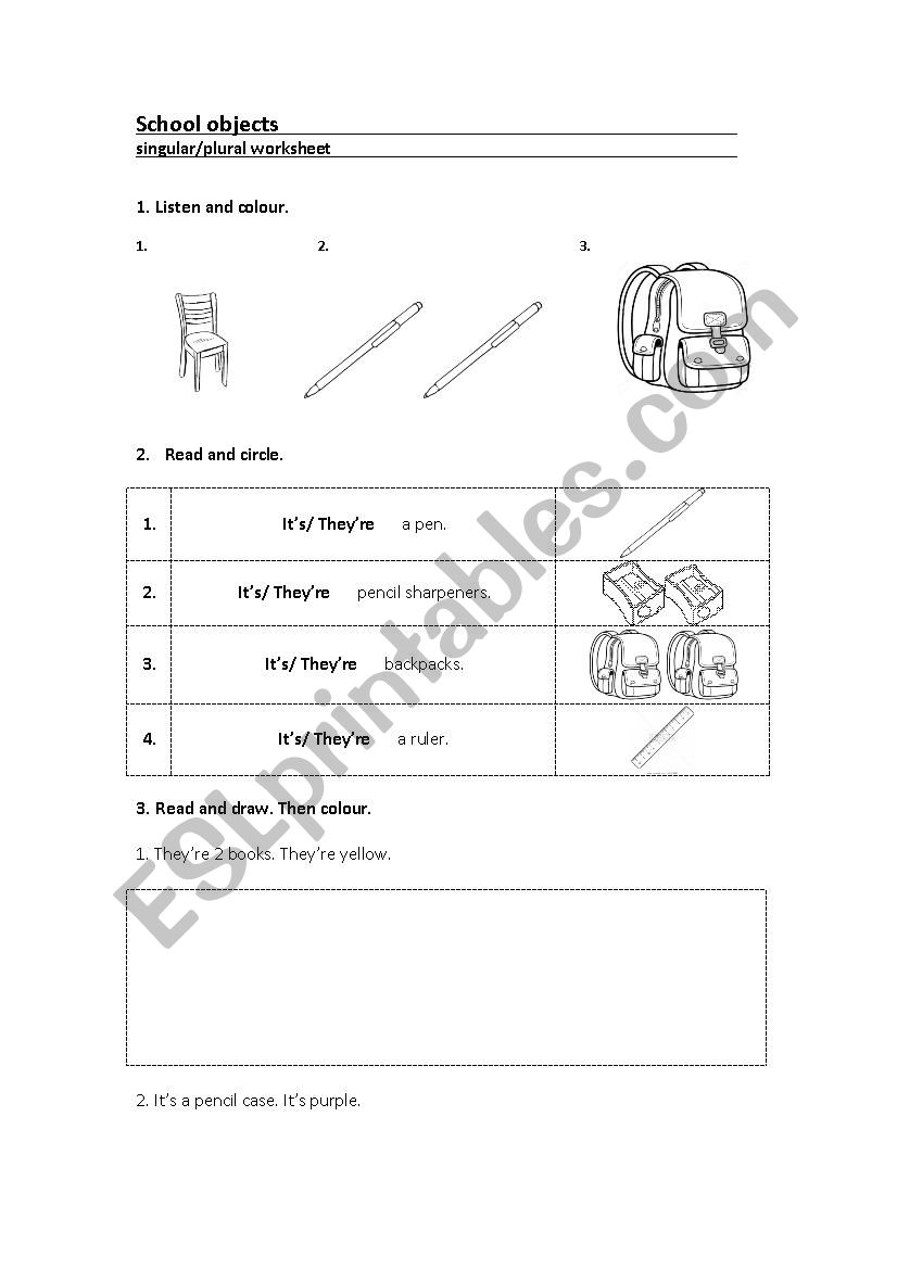 School objetcs - plural and singular