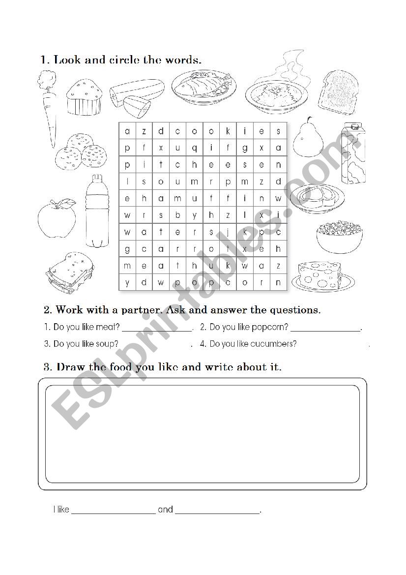 Food worksheet