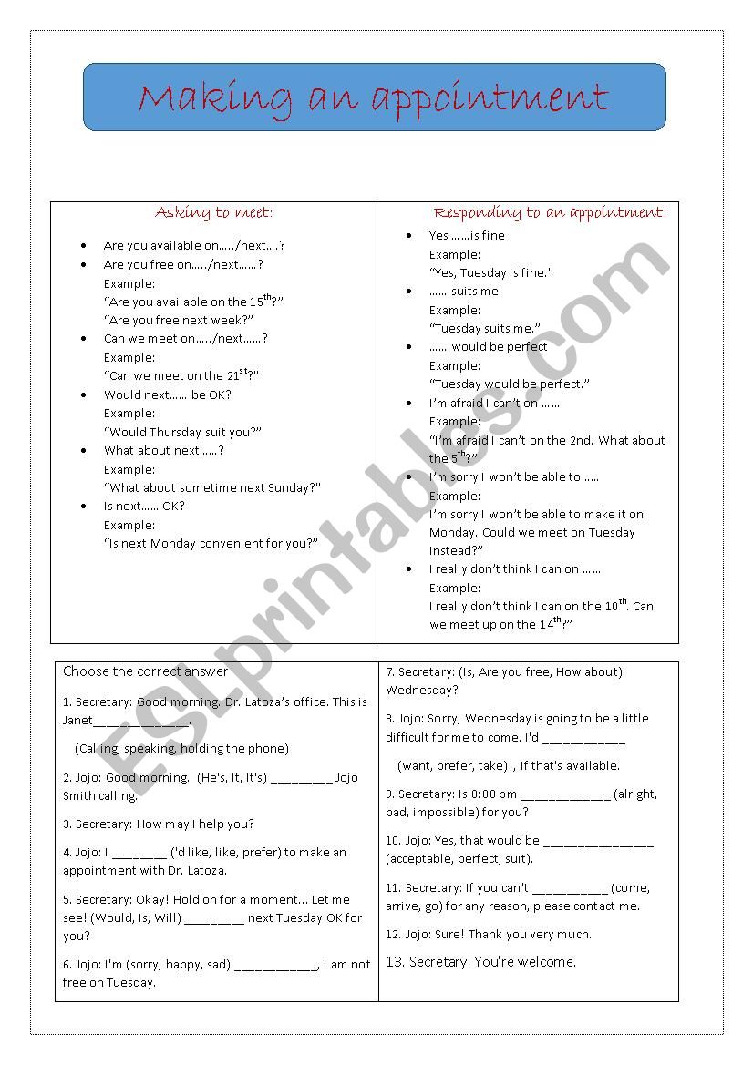 making-an-appointment-esl-worksheet-by-jaknox21