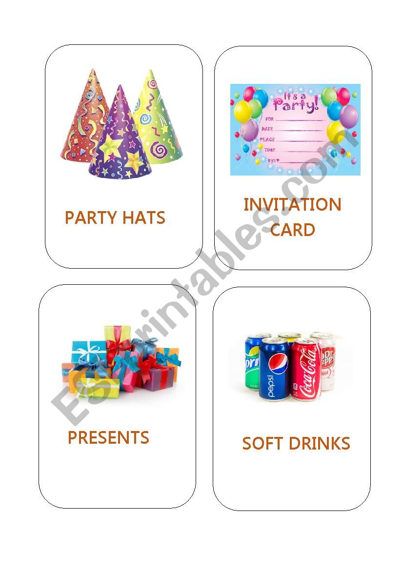 Birthday Flashcards worksheet