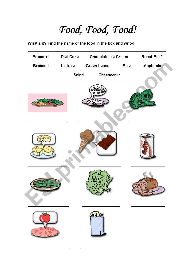 Food / How Many and How Much worksheet