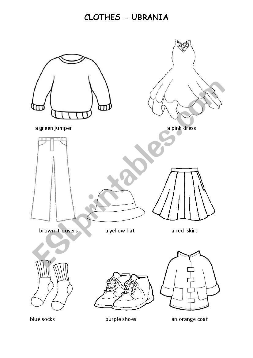 Clothes worksheet