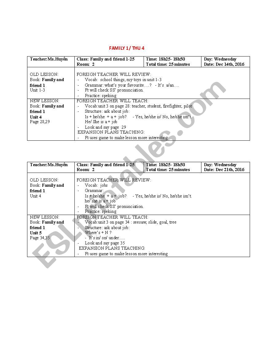 Teaching  worksheet