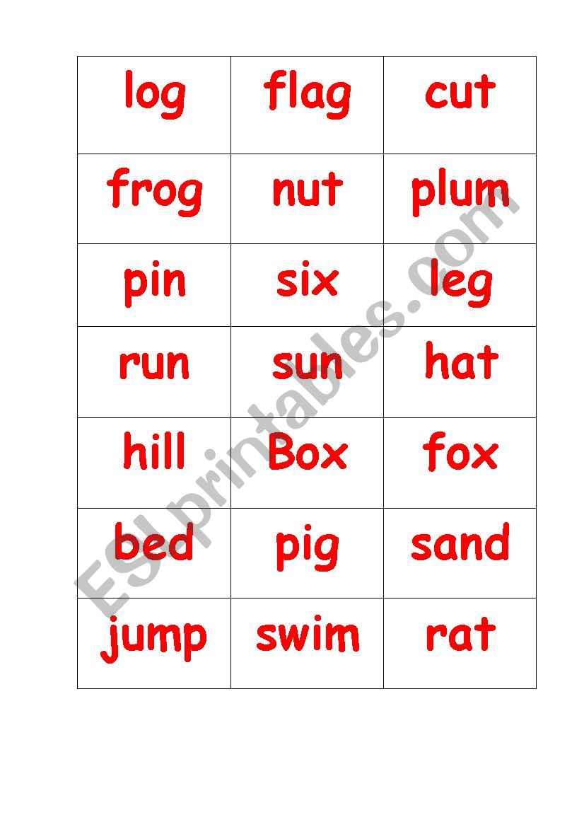 Memory game (reading activity)