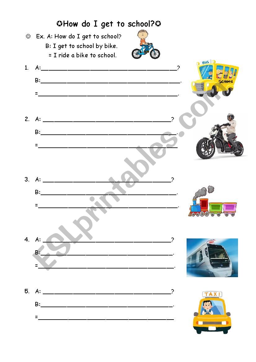 How do I get to school? worksheet