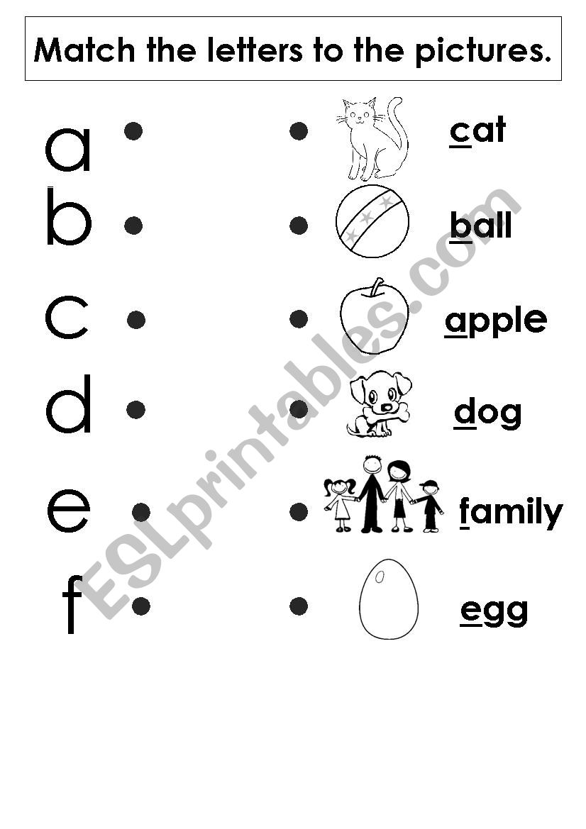 A-F phonics worksheet worksheet
