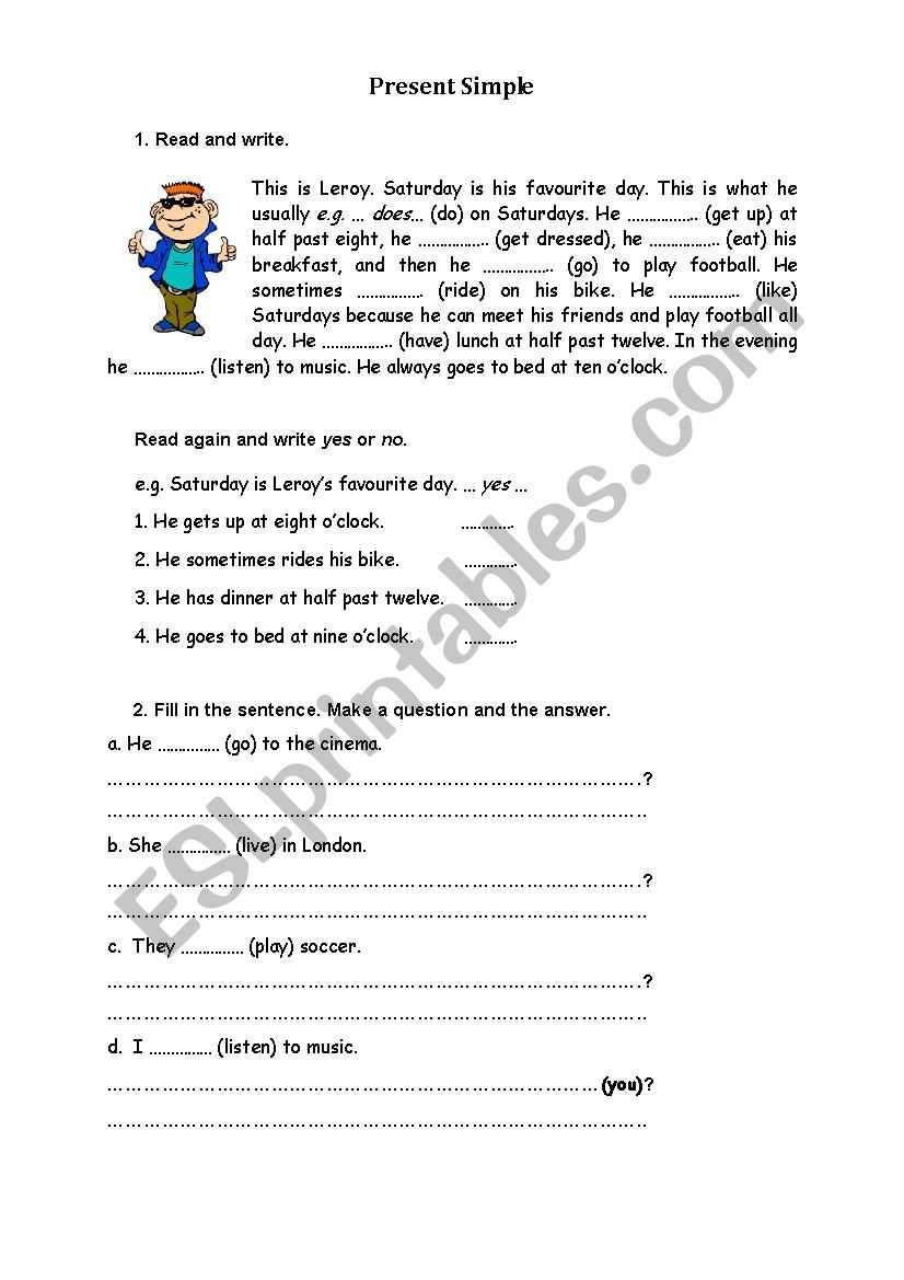 Present Simple worksheet