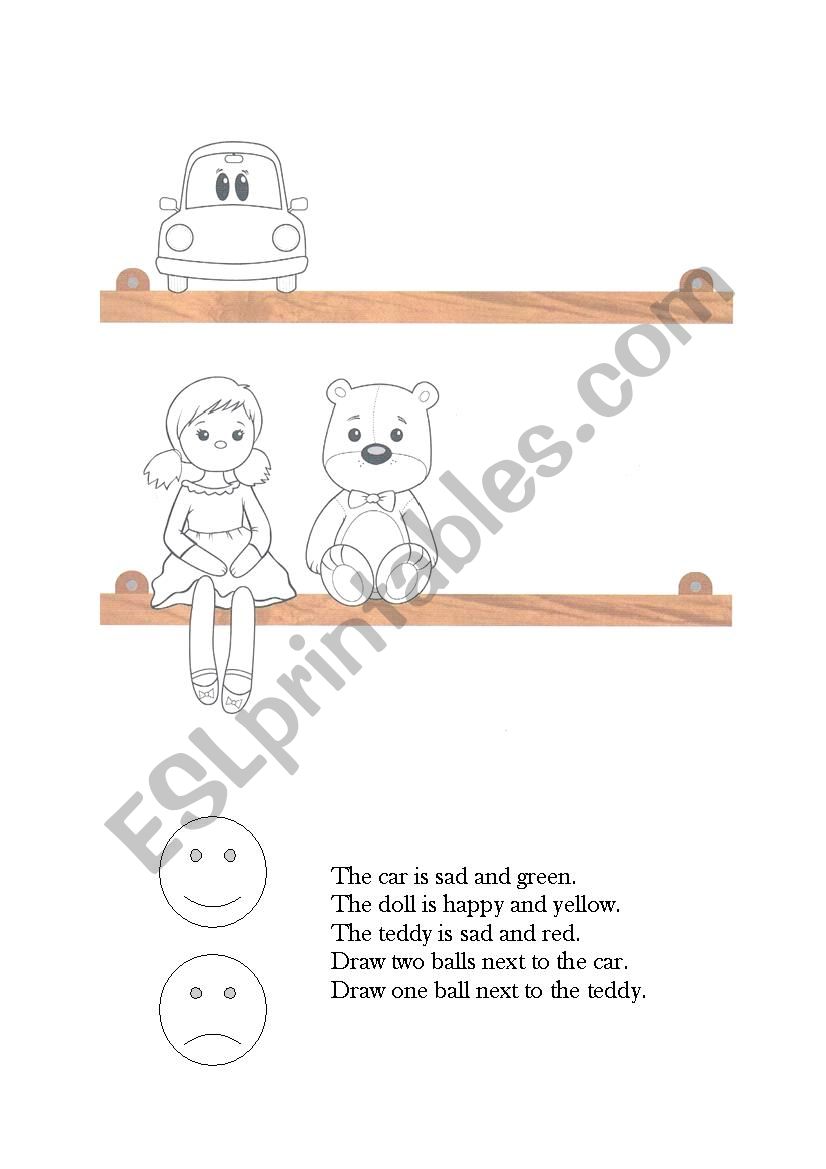 happy and sad toys worksheet