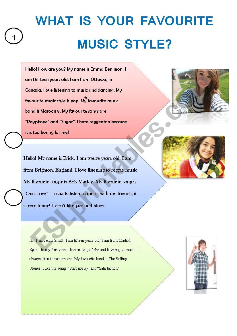 MUSIC STYLES worksheet