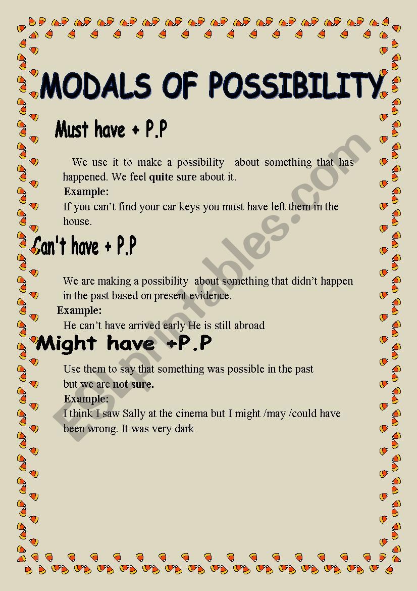 Possibilities  worksheet