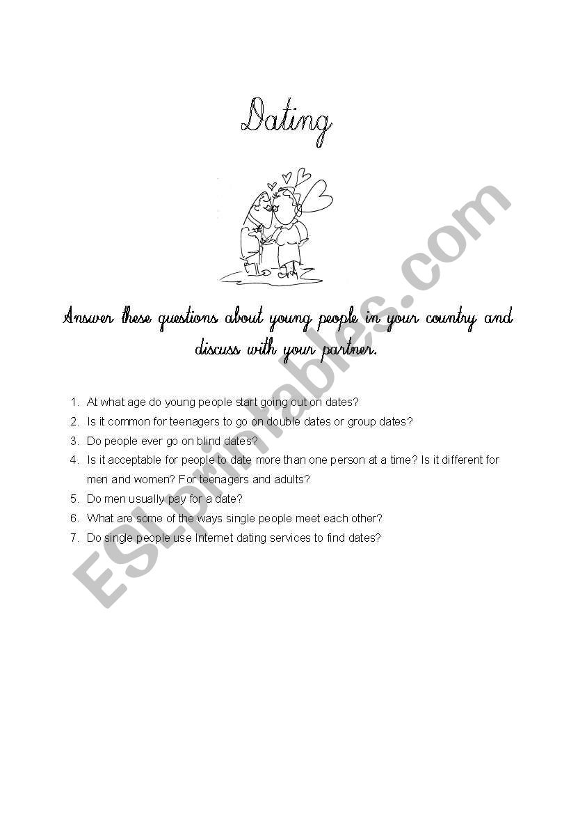 Dating customs worksheet