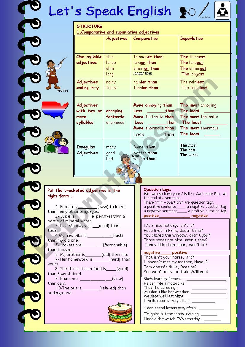 Comparative superlative and question tags