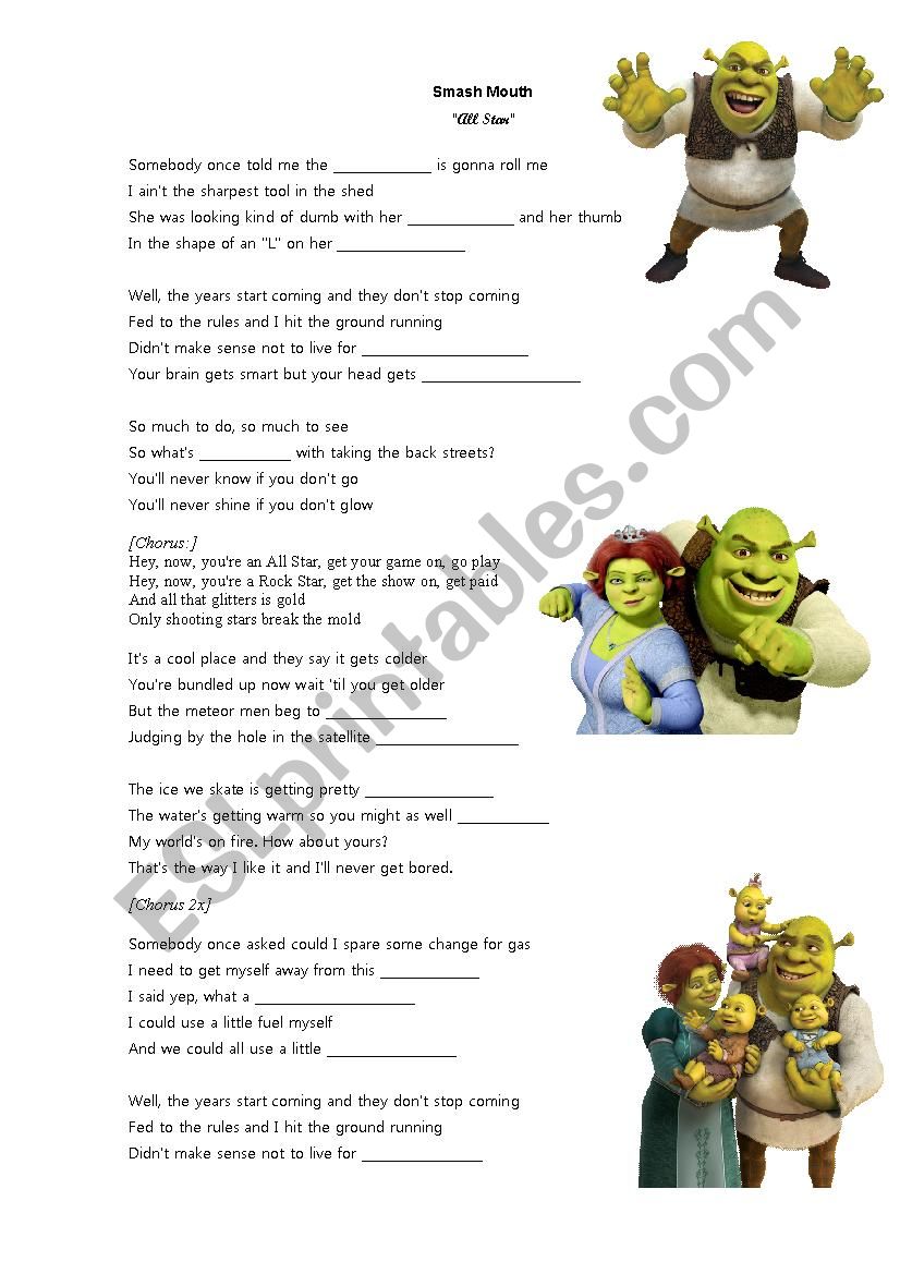 All Star worksheet