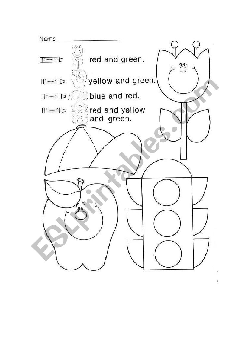 Colours for small kids worksheet