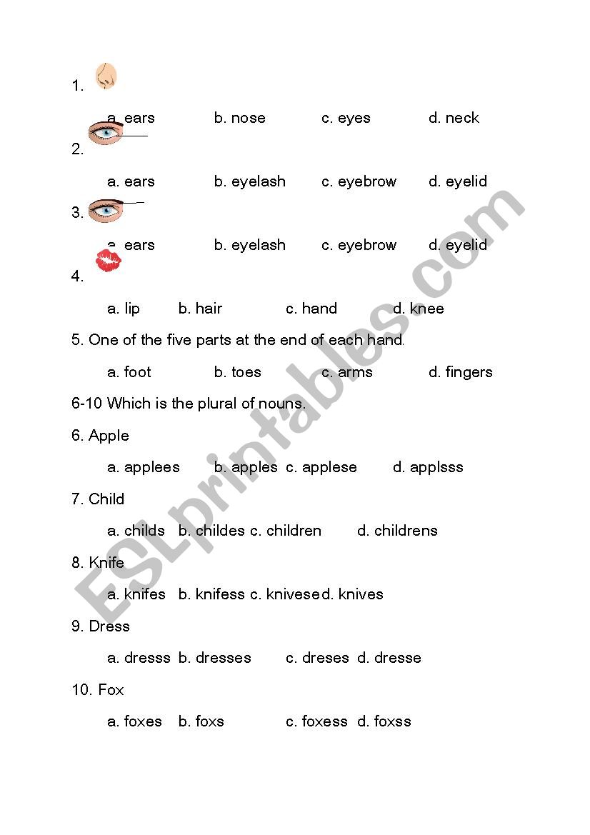 test worksheet