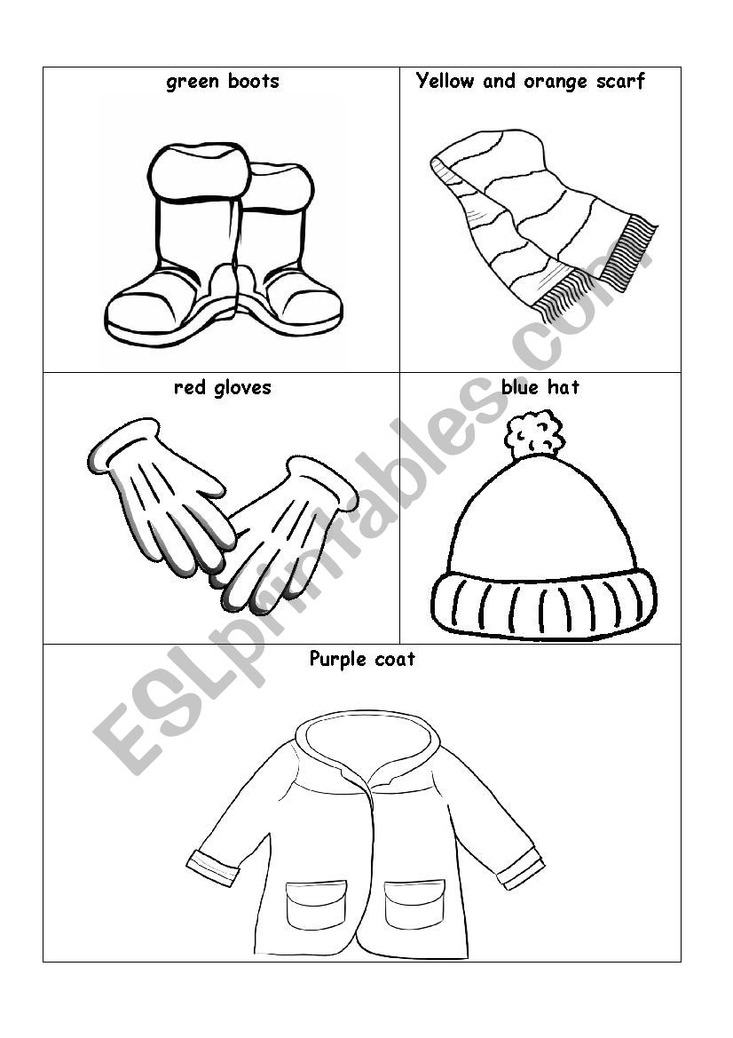 winter clothes worksheet