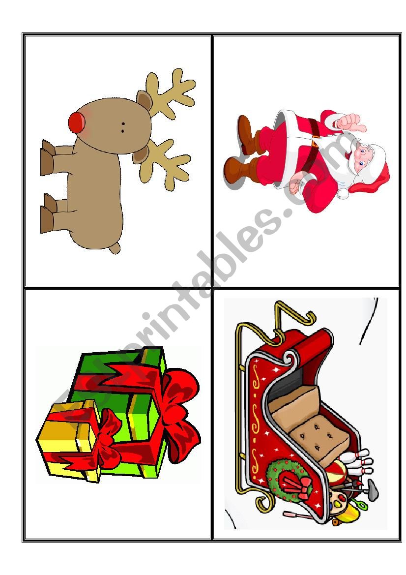 Santa Claus flashcards worksheet