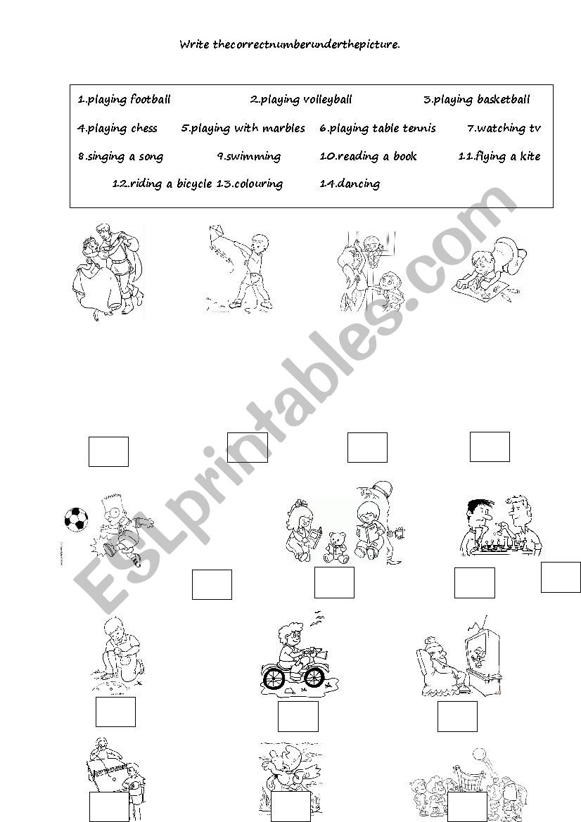 Free Time Activities matching (1)