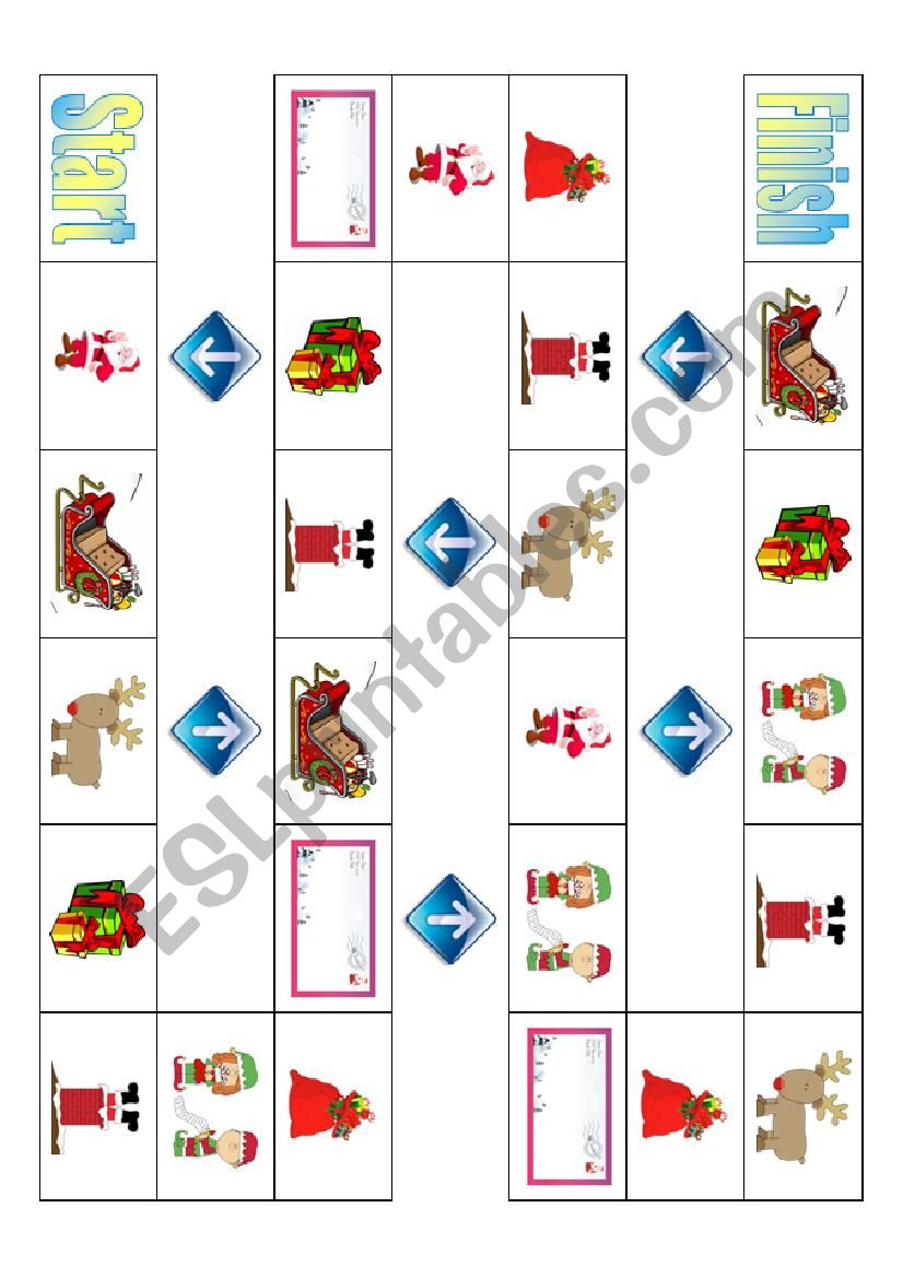 Santa Claus board game worksheet