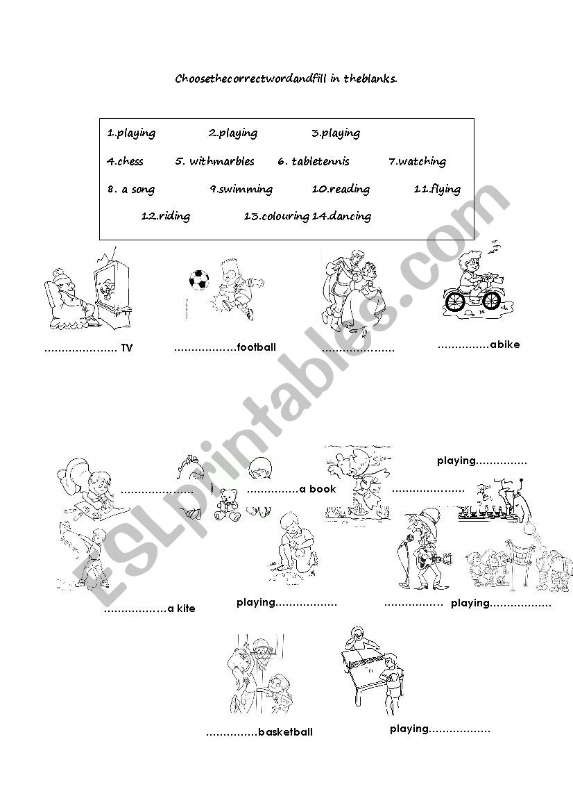 Free Time Activities (2) worksheet