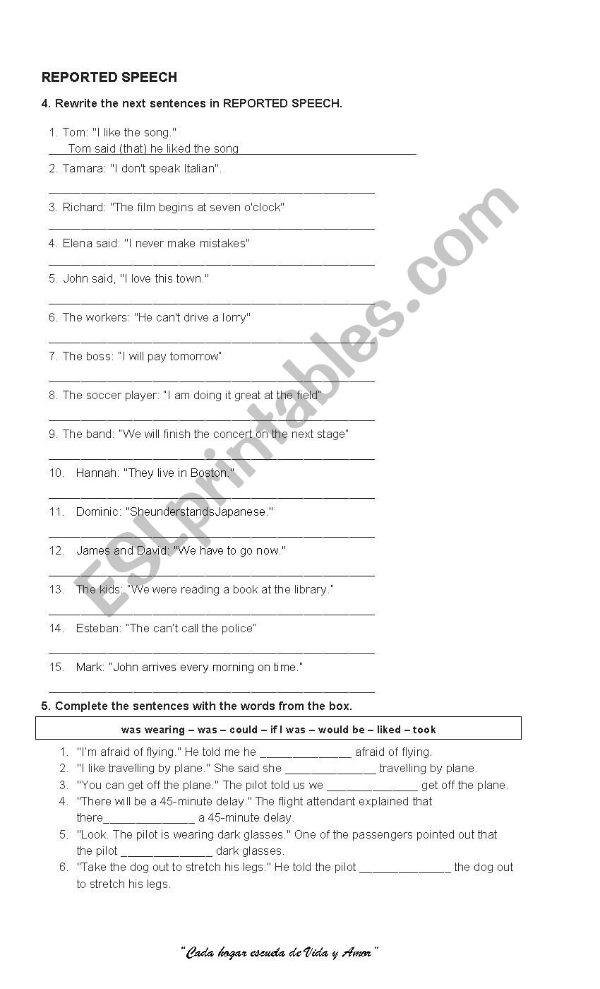 REPORTED SPEECH AND CONNECTORS