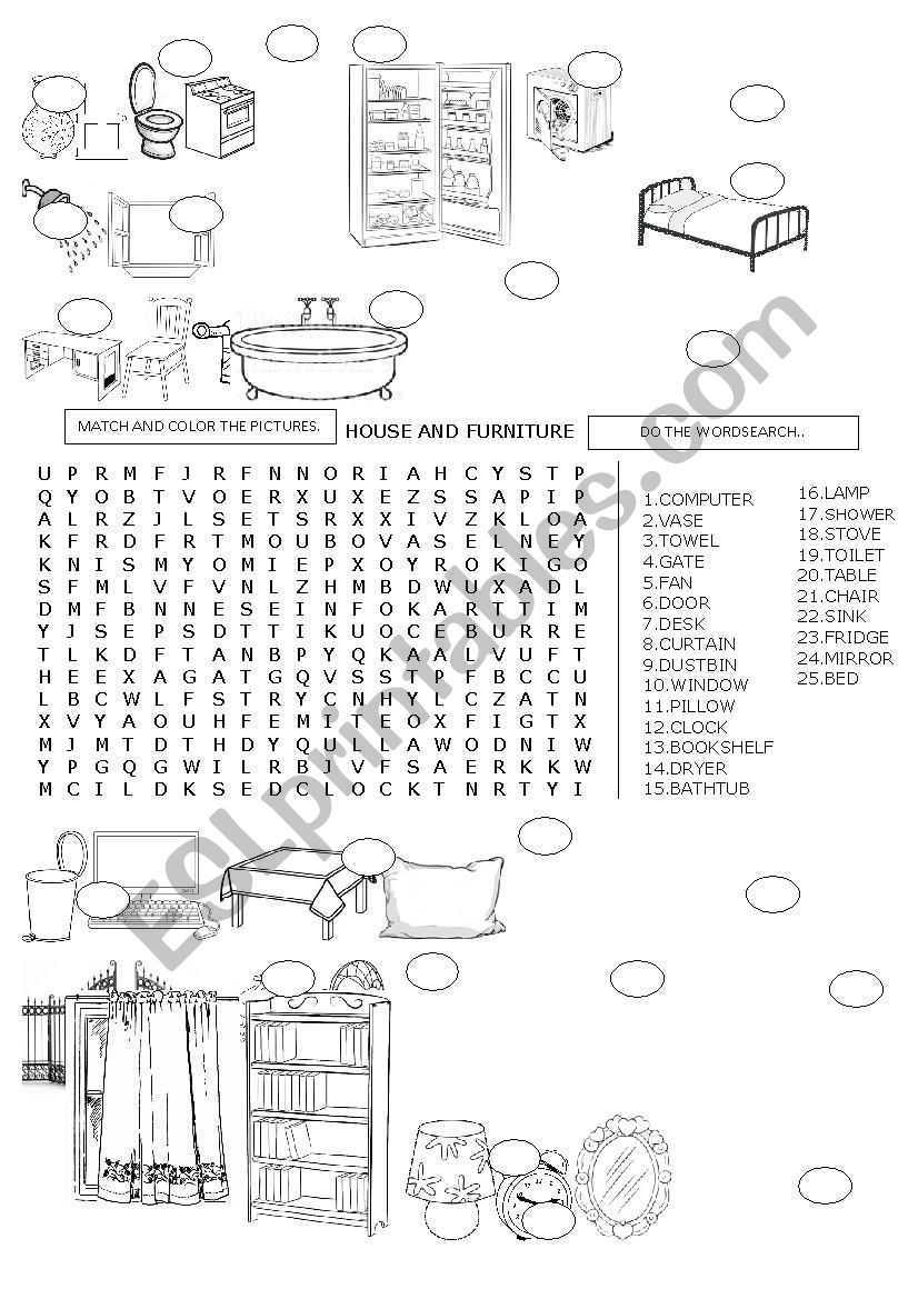 WORDSEARCH HOUSE AND FURNITURE