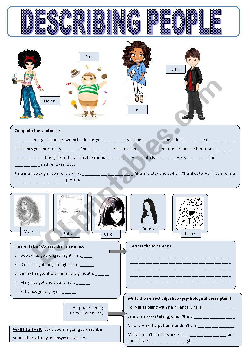 Describing People worksheet