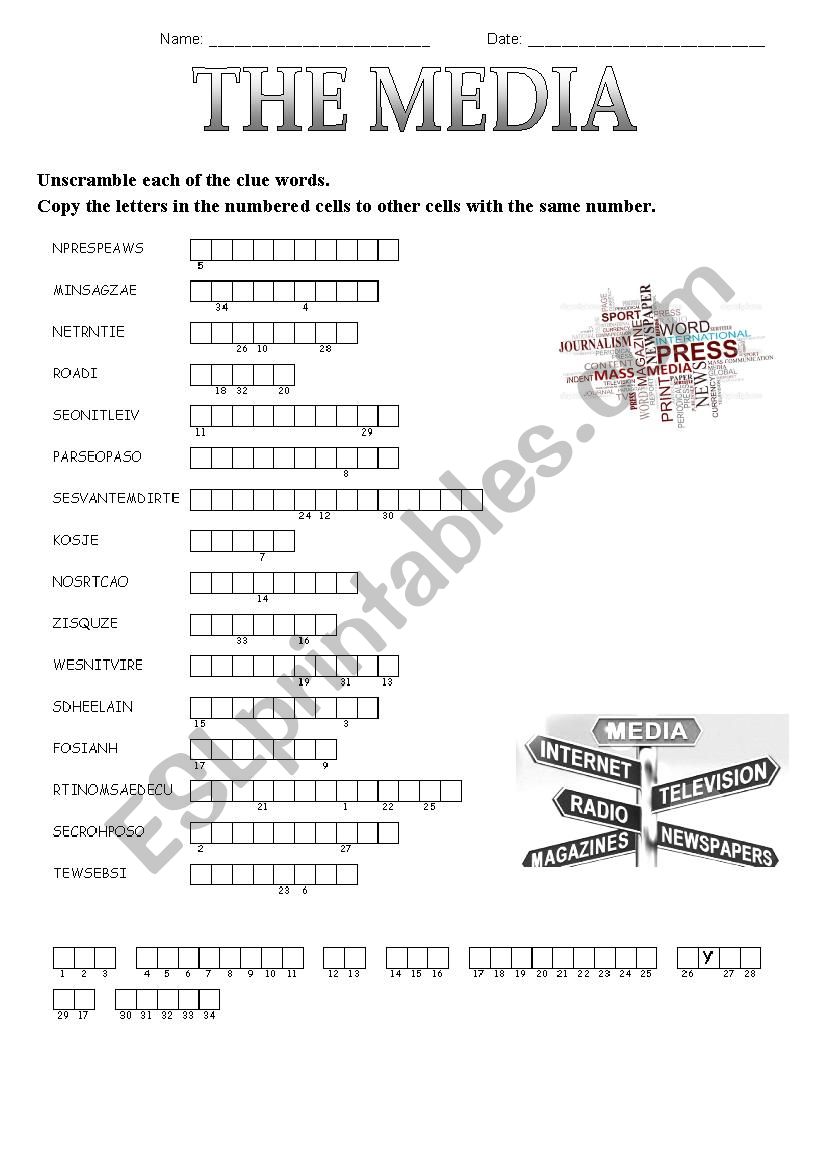 The media_vocabulary practice worksheet