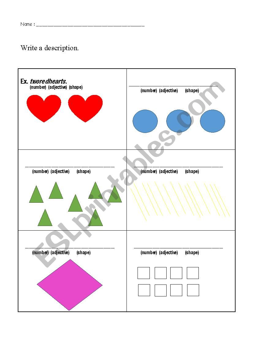 Shapes worksheet