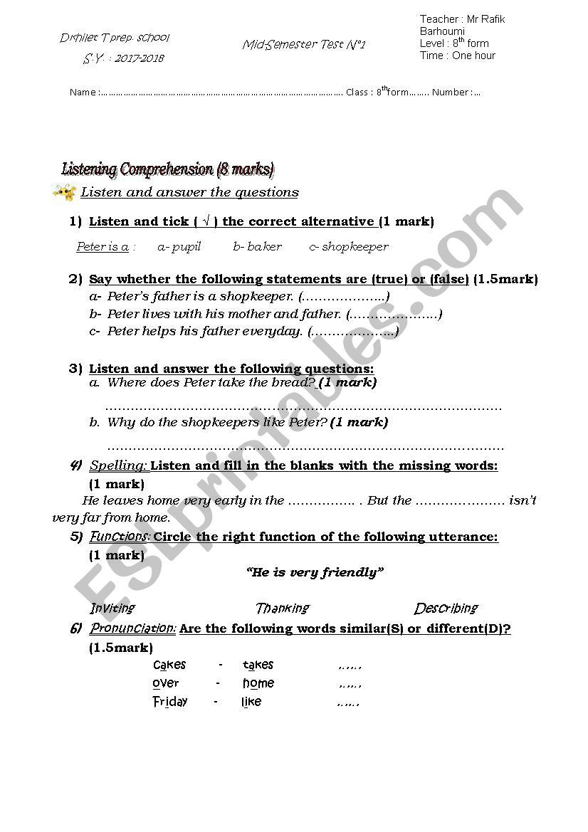 Test worksheet