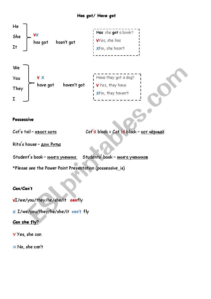 Grammar  worksheet