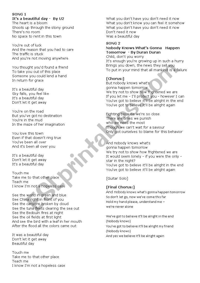 OLIVER TWIST_SONGS worksheet