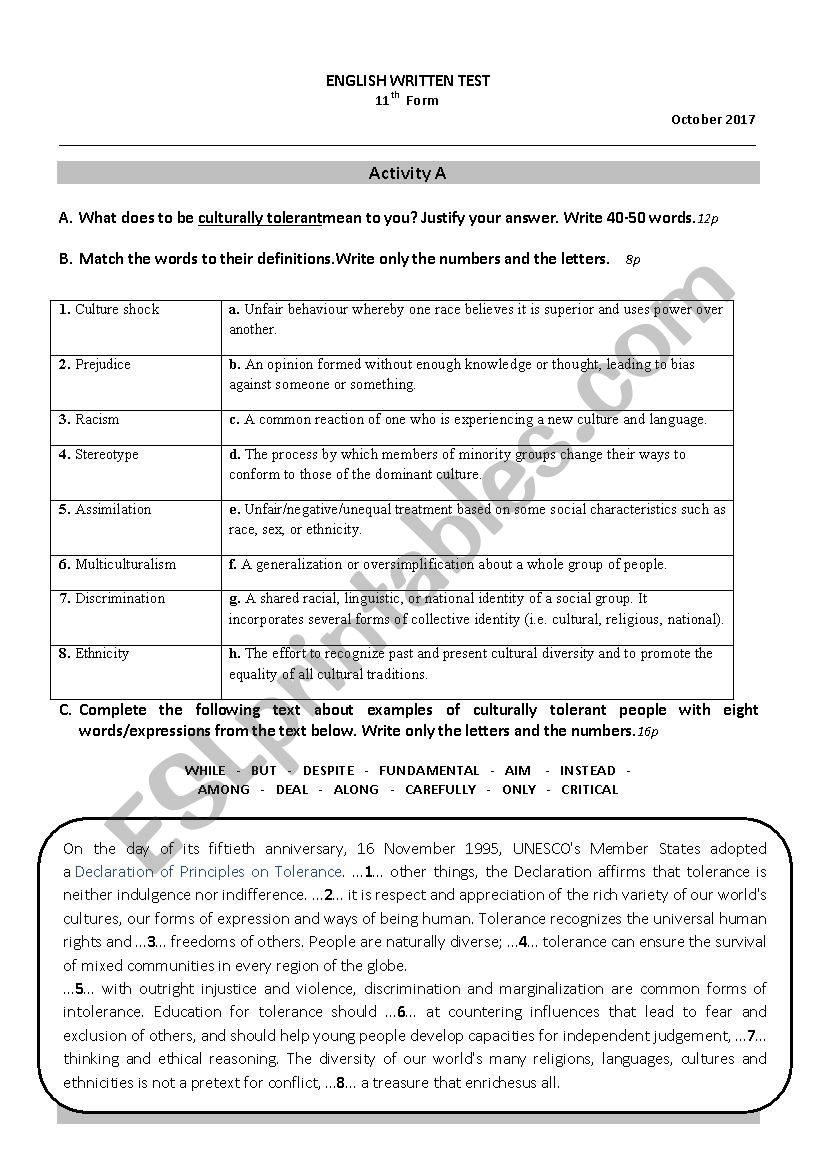 Test Neemas story worksheet