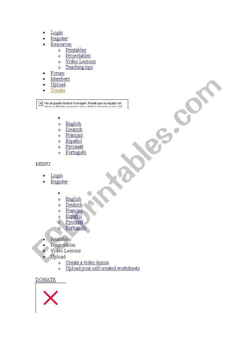 Food worksheet