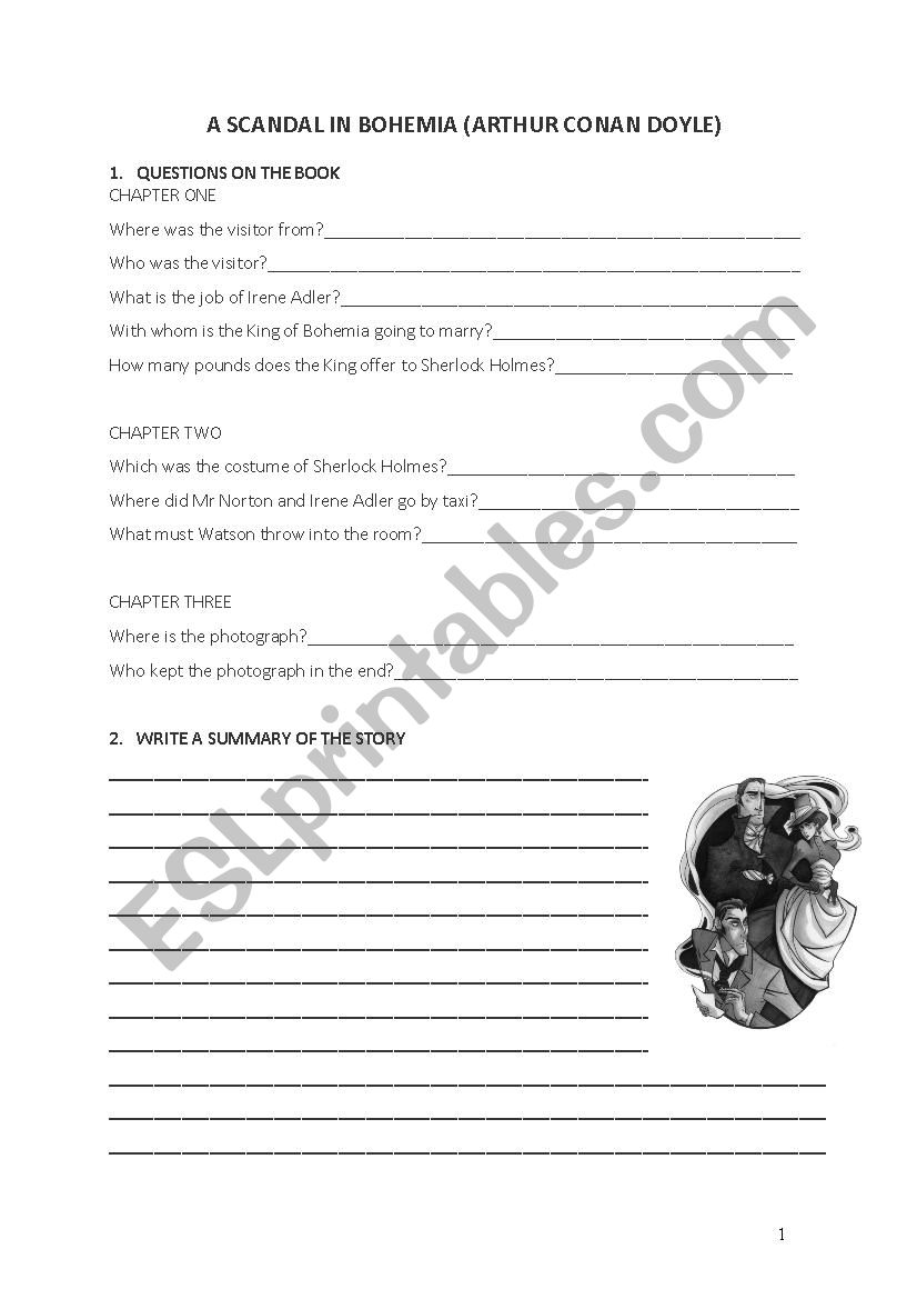 A SCANDAL IN BOHEMIA worksheet