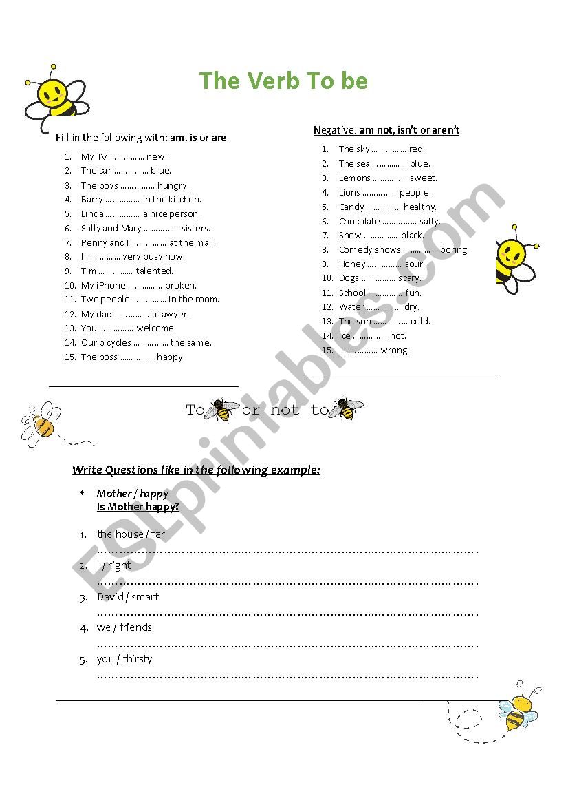 The Verb to be worksheet