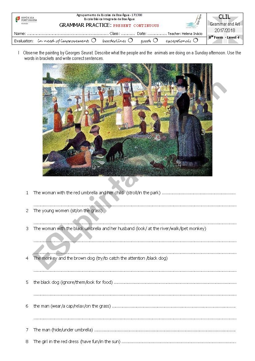 Present Continuous worksheet